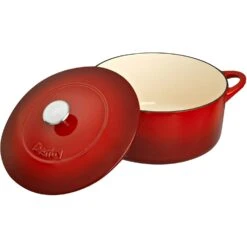 Denby Pomegranate Støbejernsgryde Rund Ø26 Cm, Rød -Køkkenudstyr Butik denby cast iron 26cm round casserole 9