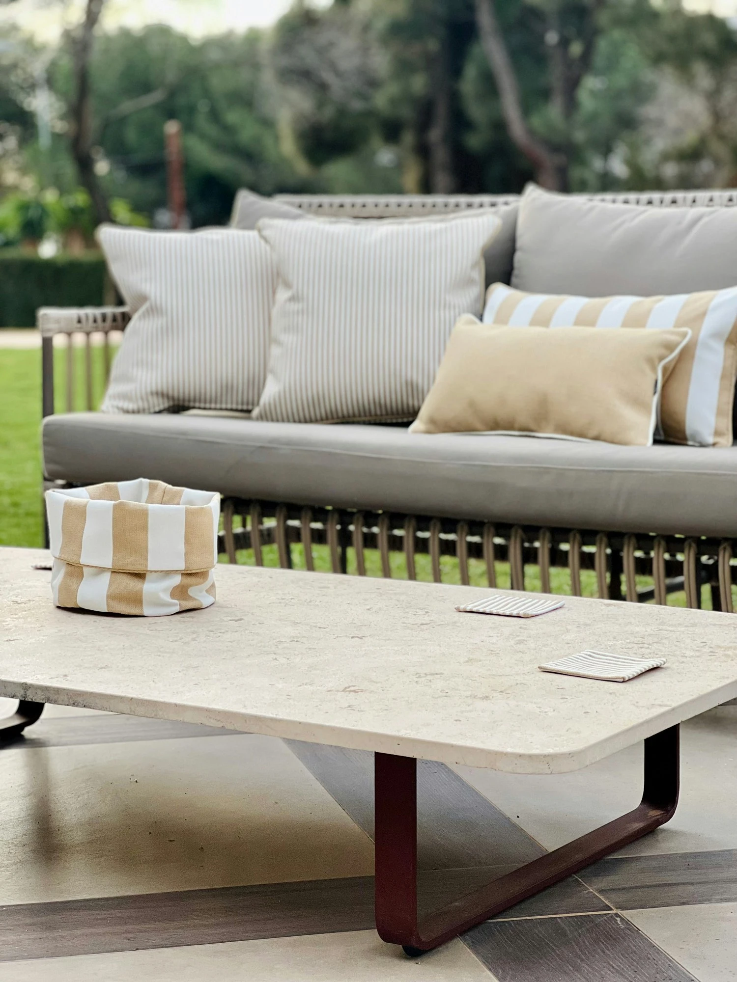 Wide Stripe Brødkurv 19x20 Cm, Beige 3 Wide Stripe Brødkurv 19x20 Cm, Beige - Billede 3