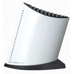 Global Knivblok Til 9 Knive + Strygestål, 27cm, Hvid