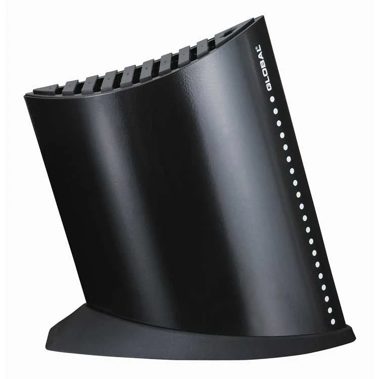 Global Knivblok Til 9 Knive + Strygestål, 27cm, Sort 1 Global Knivblok Til 9 Knive + Strygestål, 27cm, Sort