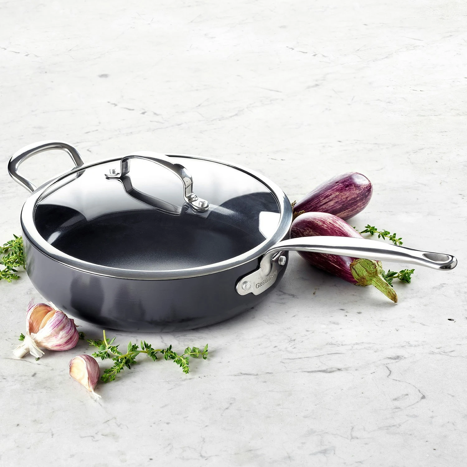 Greenpan Barcelona Sauterpande Med Låg 28cm 2 Greenpan Barcelona Sauterpande Med Låg 28cm - Billede 2