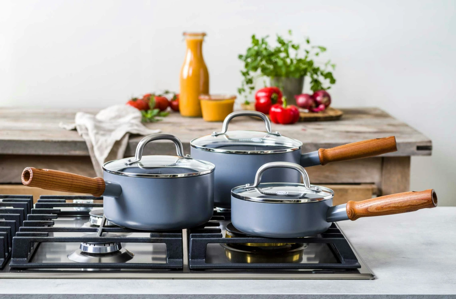 Greenpan Mayflower Kasserolle Med Låg 3-pak Dark Charcoal 2 Greenpan Mayflower Kasserolle Med Låg 3-pak Dark Charcoal - Billede 2