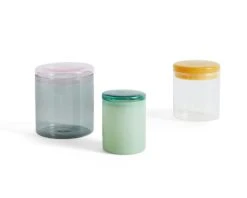Hay Borosilicate Krukke M Ø10x12 Cm, Klar/Gul -Køkkenudstyr Butik hay borosilicate jar s jade green 1 1