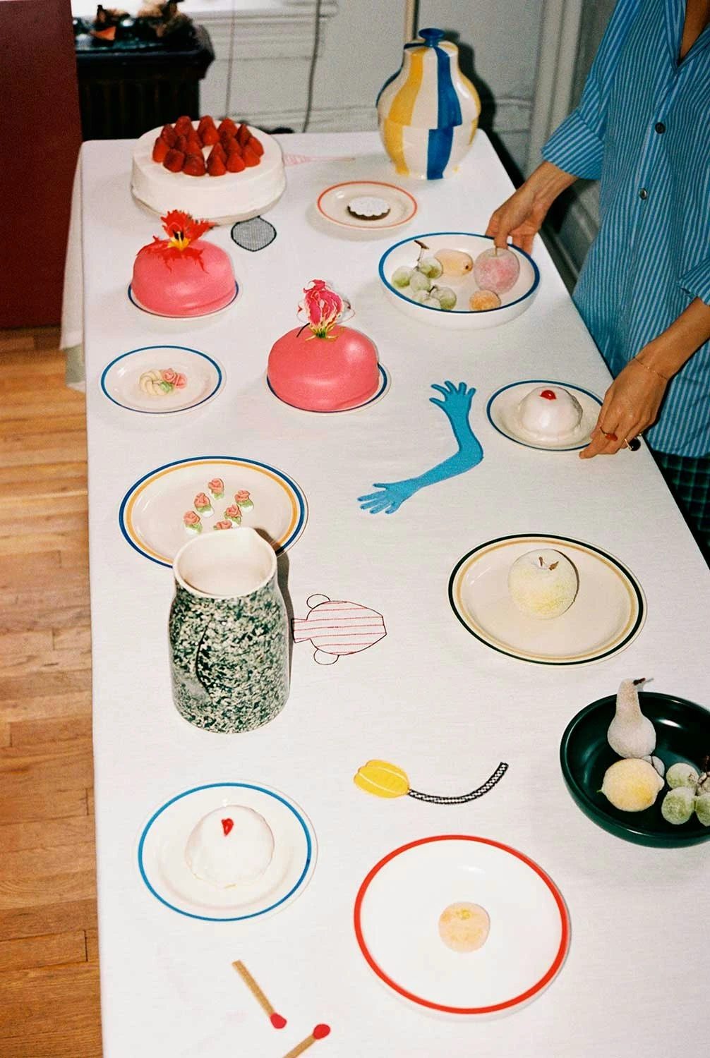 Hay Sobremesa Stripe Kagedåse Blå/Gul 3 Hay Sobremesa Stripe Kagedåse Blå/Gul - Billede 3