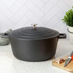 Kitchen Craft MasterClass Kasserolle Sort, 5 L -Køkkenudstyr Butik kitchen craft masterclass casserole black 16