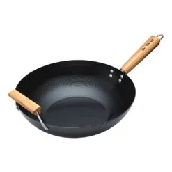Kitchen Craft Oriental Wok Træhåndtag, Carbon Stål, 350mm