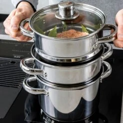 Kitchen Craft Three Tier Dampkoger, 4 Dele, 20 Cm -Køkkenudstyr Butik kitchen craft three tier 4