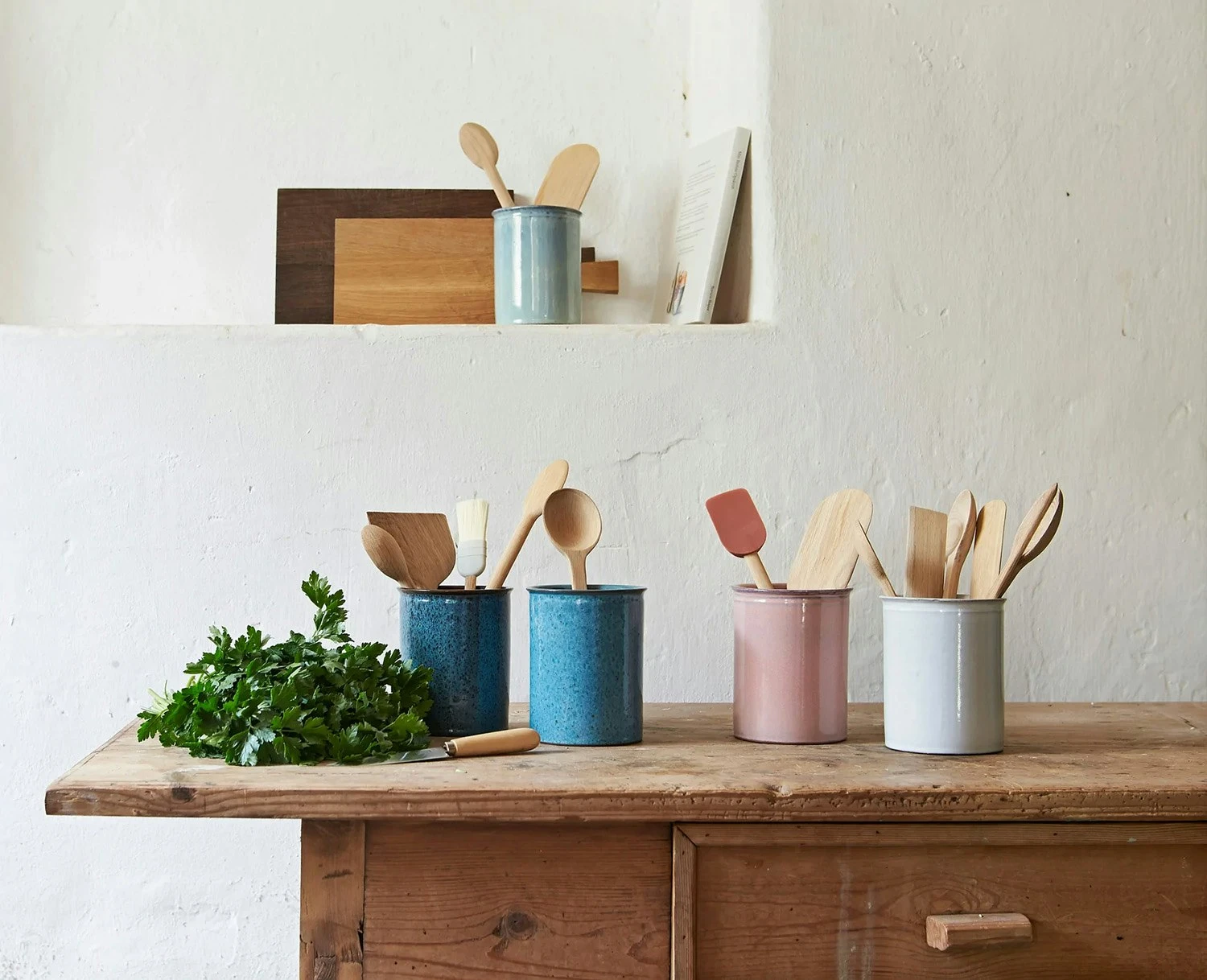 Knabstrup Keramik Redskabsholder H 15 Cm, Sea Green 2 Knabstrup Keramik Redskabsholder H 15 Cm, Sea Green - Billede 2