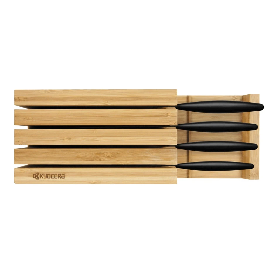 Kyocera Knivblok Til 4 Knive, Bambus 2 Kyocera Knivblok Til 4 Knive, Bambus - Billede 2