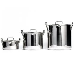 Grydesæt Stabelbar 3-pak, Rustfrit Stål -Køkkenudstyr Butik mareld mareld stackable pot set stainless steel 1 45 10l 2