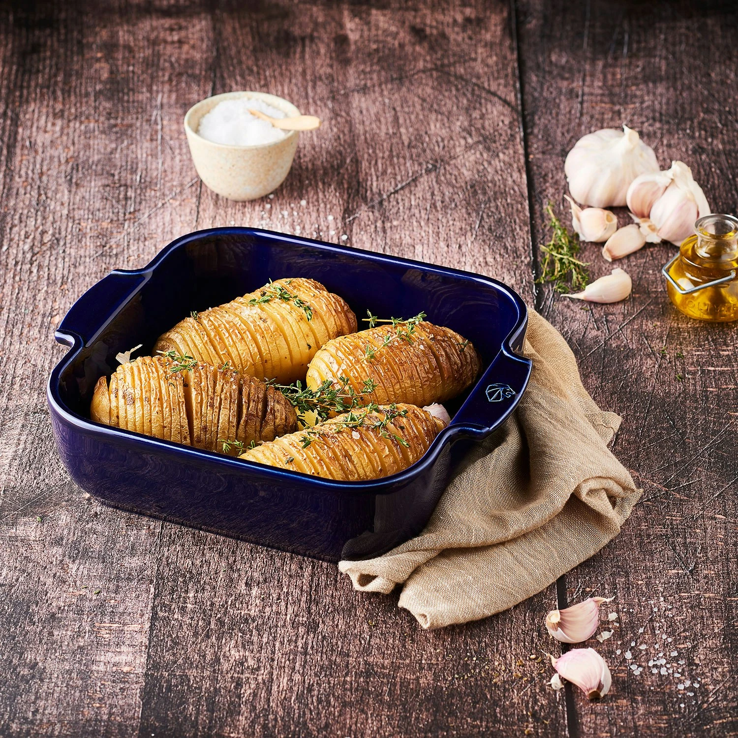 Peugeot Appolia Ovnfast Fad 21x21 Cm, Blåt 3 Peugeot Appolia Ovnfast Fad 21x21 Cm, Blåt - Billede 3