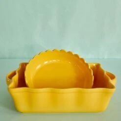 Rice Tærteform 33 Cm, Gul -Køkkenudstyr Butik rice pie dish 33 cm 4