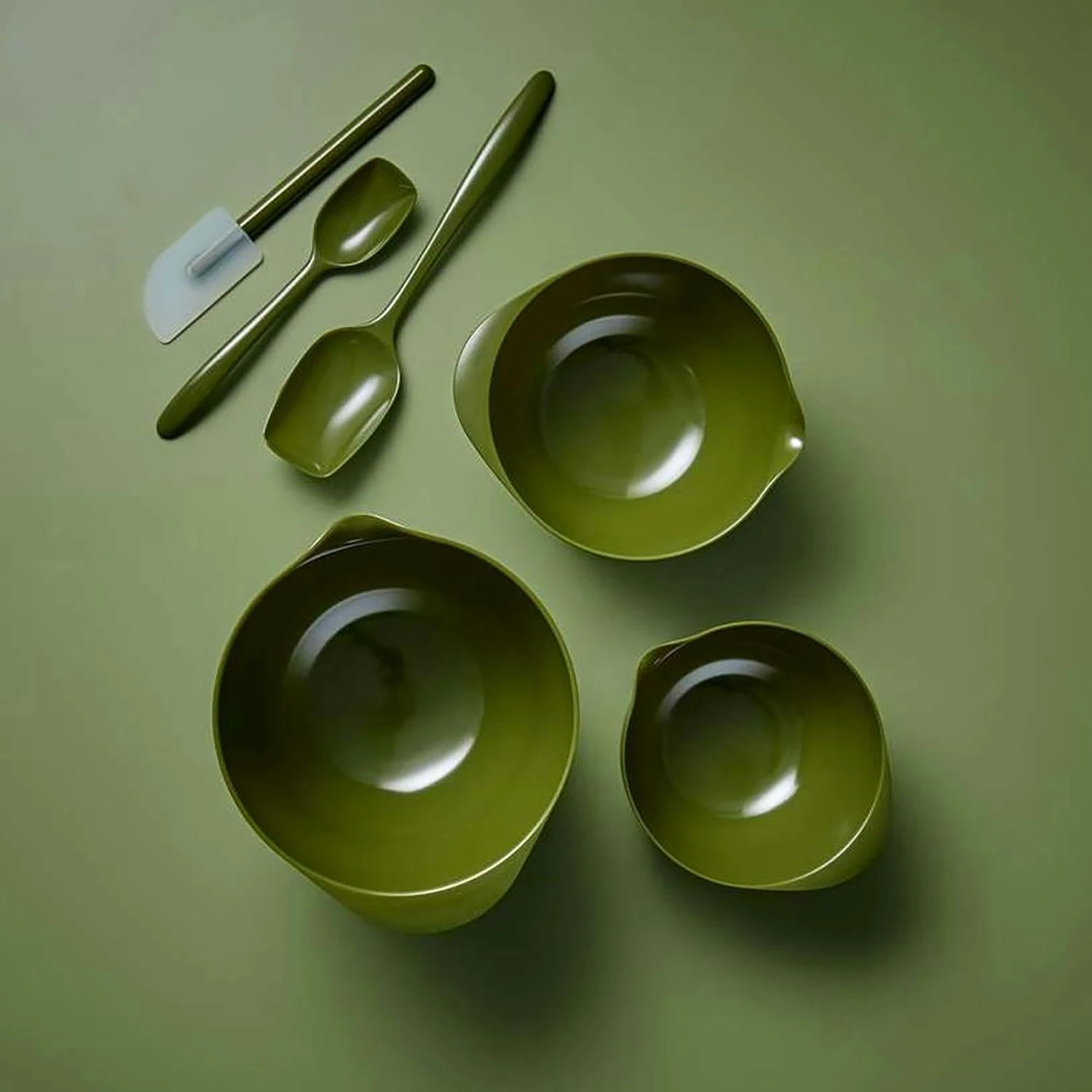 Rosti Margretheskål 2+3L Med Låg, Olivengrøn 3 Rosti Margretheskål 2+3L Med Låg, Olivengrøn - Billede 3