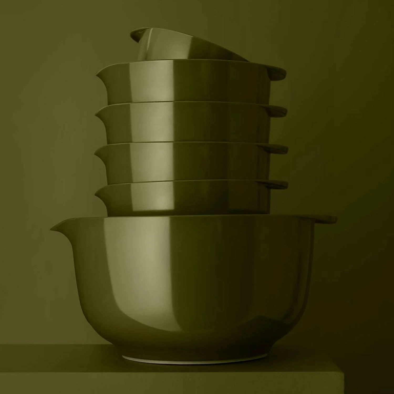 Rosti Margretheskål 2+3L Med Låg, Olivengrøn 4 Rosti Margretheskål 2+3L Med Låg, Olivengrøn - Billede 4