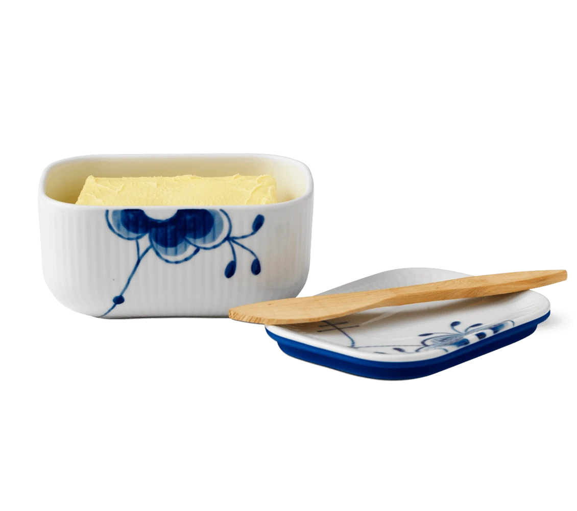 Royal Copenhagen Blue Fluted Mega Smørkrukke M. Låg 2 Royal Copenhagen Blue Fluted Mega Smørkrukke M. Låg - Billede 2