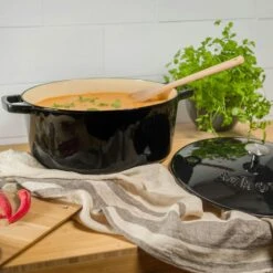 Støbejernsgryde 6,7 L, Sort -Køkkenudstyr Butik sabor stbejernsgryde 67 l 3