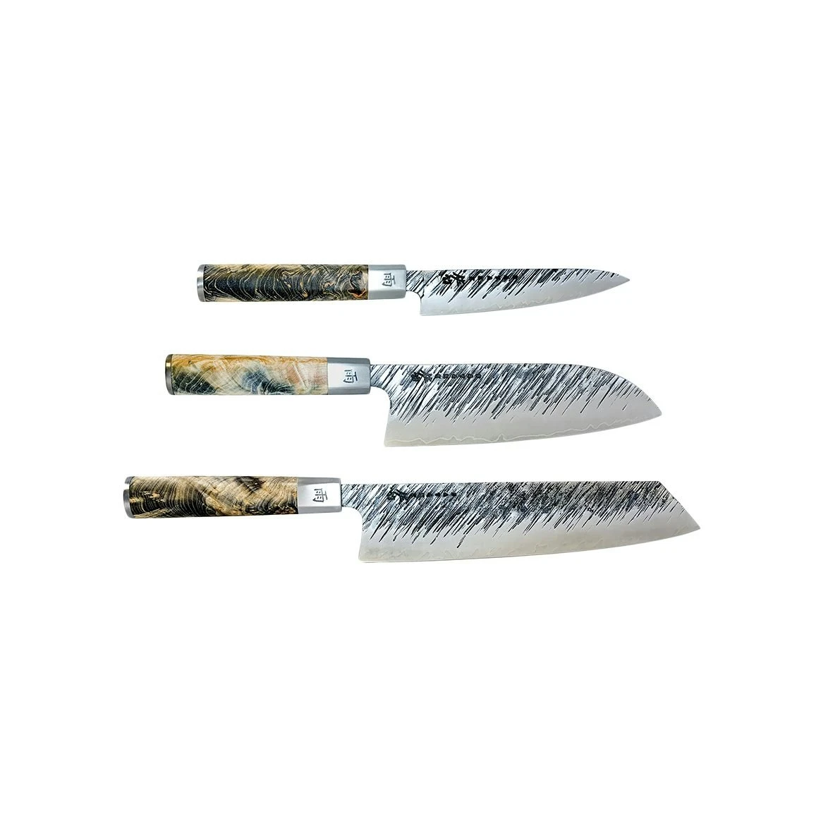 Satake Ame Knivsæt Petty Santoku Kiritsuke 3 Dele 1 Satake Ame Knivsæt Petty Santoku Kiritsuke 3 Dele