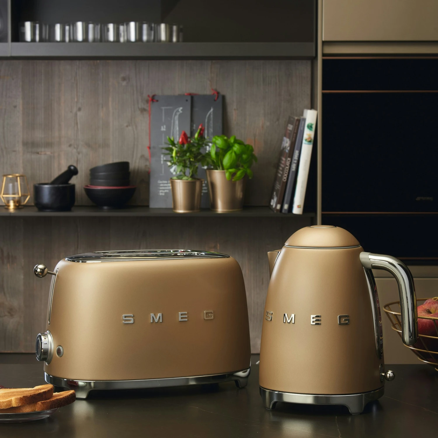 Smeg Toaster 2 Slices, Matt Gold 5 Smeg Toaster 2 Slices, Matt Gold - Billede 5