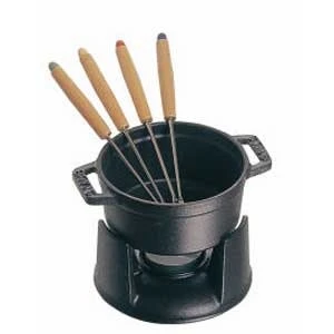 Staub Chocolate Fondue Set, Black 1 Staub Chocolate Fondue Set, Black