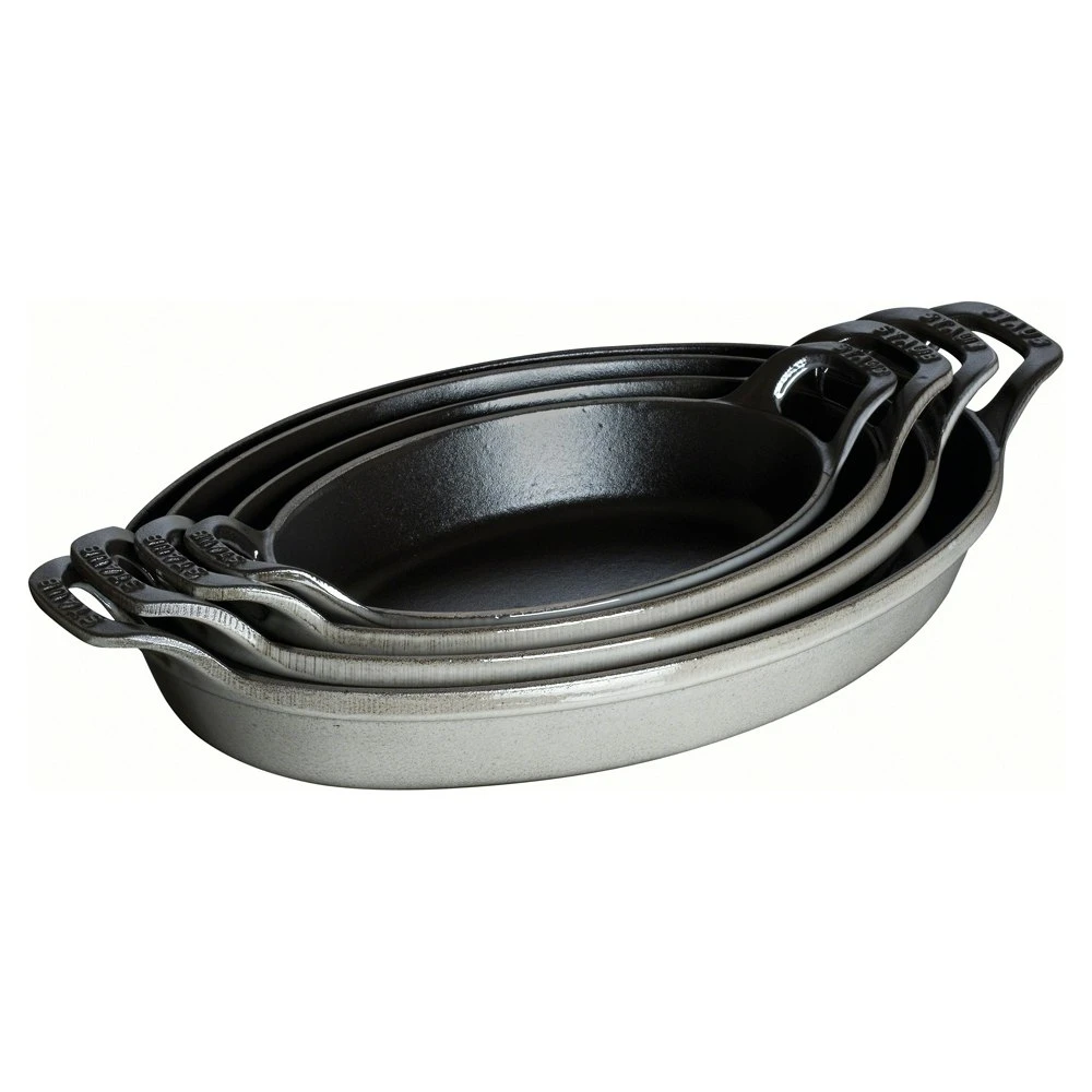 Staub Medium Oval Dish, Graphite Grey 1 Staub Medium Oval Dish, Graphite Grey