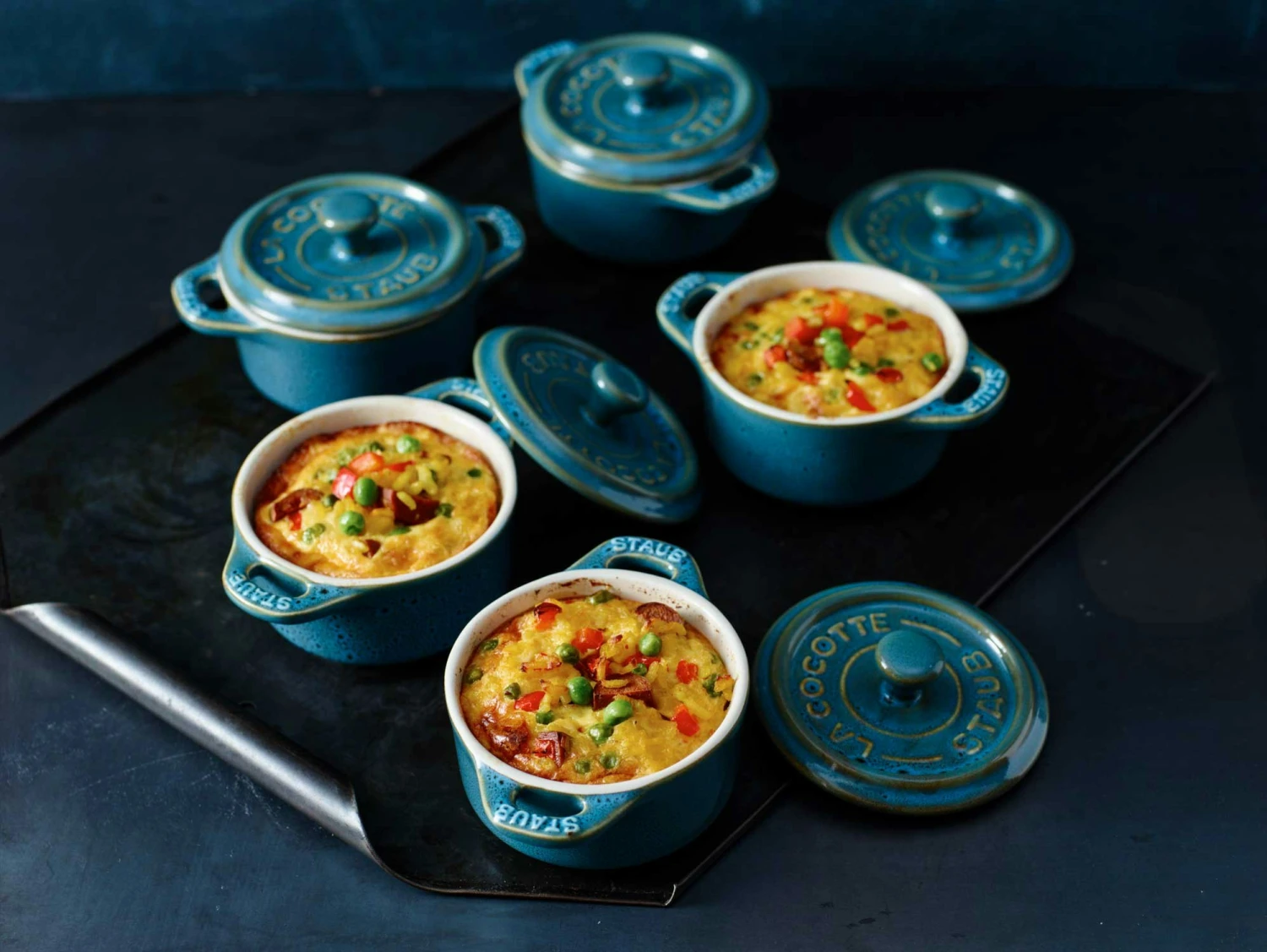 Staub Grydesæt Mini Ø10 4-pak, Turkis 3 Staub Grydesæt Mini Ø10 4-pak, Turkis - Billede 3