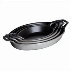 Staub Oval Form I Støbejern 21 Cm, Grå