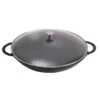 Staub Wok I Støbejern Med Glaslåg 37 Cm, Sort