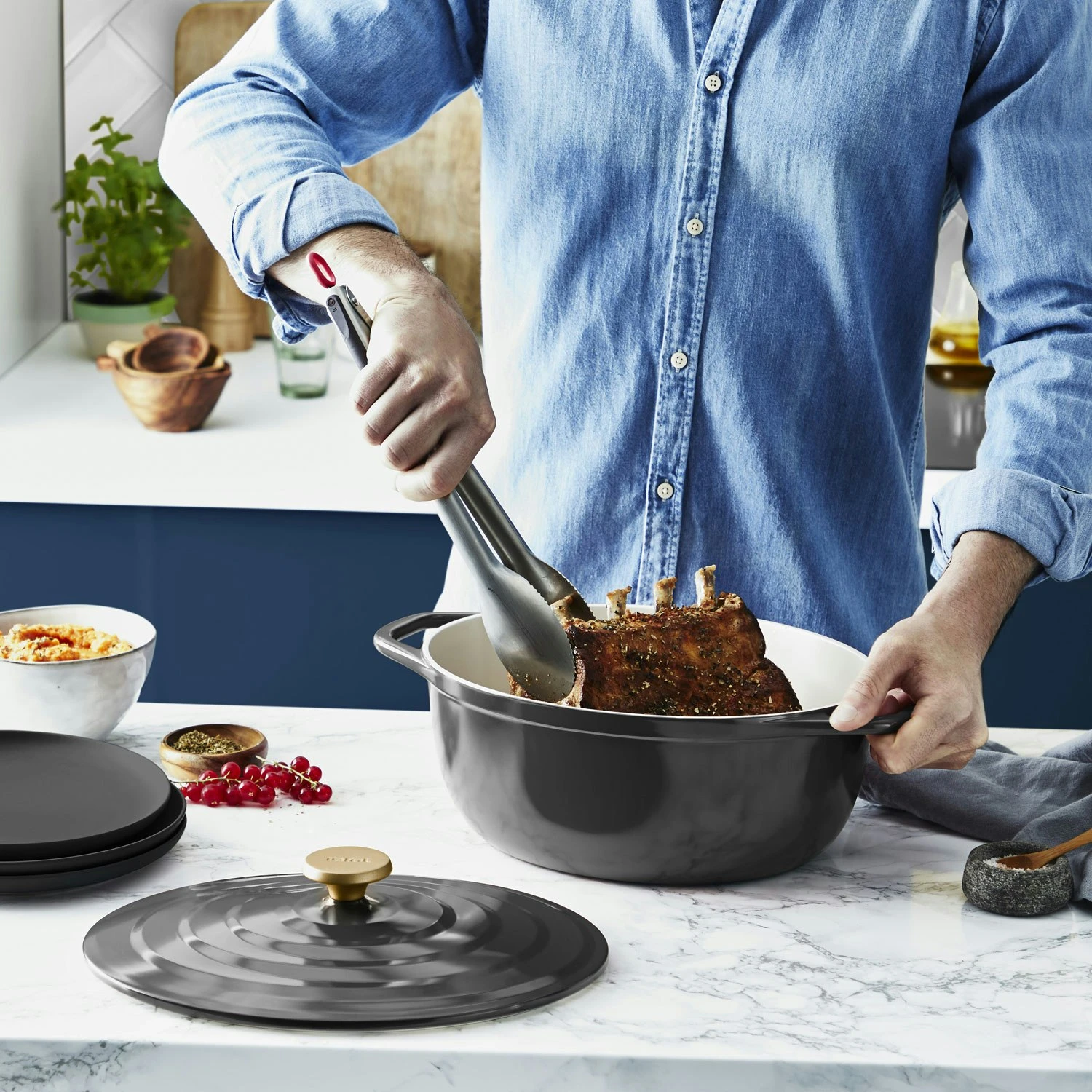 Tefal Air Oval Gryde Grå, 5,7 L/30 Cm 4 Tefal Air Oval Gryde Grå, 5,7 L/30 Cm - Billede 4